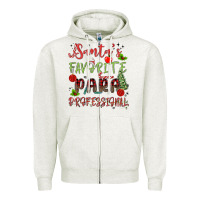 Oatmeal Heather santa's favorite para professional Zipper Hoodie - MaliasSmallBusiness