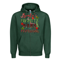 Sports Green santa's favorite para professional Zipper Hoodie - MaliasSmallBusiness