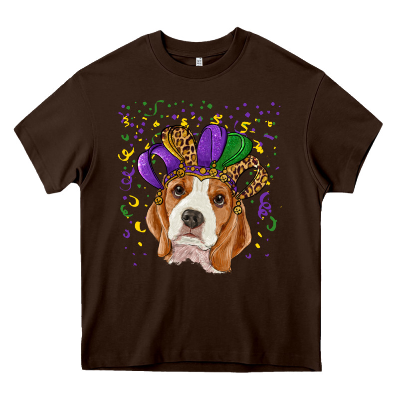 Mardi Gras Beagle Heavy Core Tee by RanaPortraitStore | Teevron