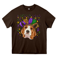 Chocolate Brown mardi gras beagle Heavy Core Tee - RanaPortraitStore