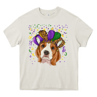 Cream mardi gras beagle Heavy Core Tee - RanaPortraitStore