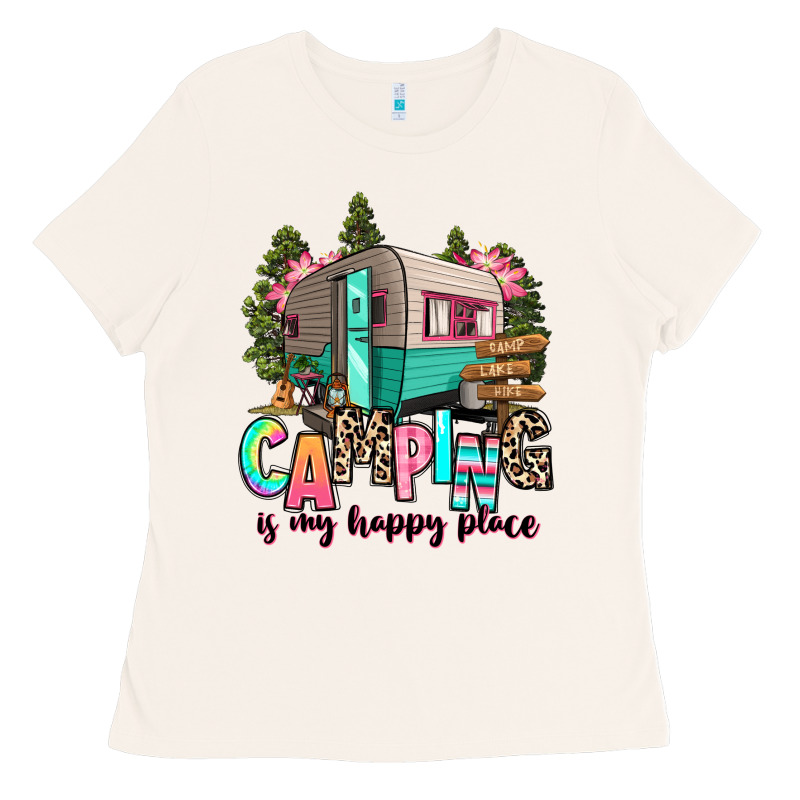 Camping Is My Happy Place Ladies Tee by RanaPortraitStore | Teevron