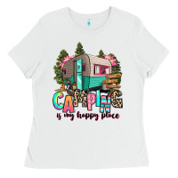 White camping is my happy place Ladies Tee - RanaPortraitStore