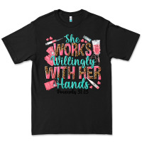 Black she works willingly with her hands Premium Tee - texasbilliewilder