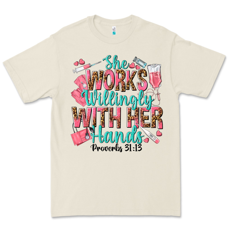 She Works Willingly With Her Hands Premium Tee by texasbilliewilder | Teevron