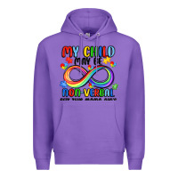 Purple my child may be non verbal but this mama ain's Premium Hoodie - JahusDesignShop