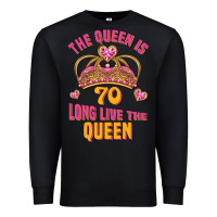 Black the queen is 70 long live the queen Premium Sweatshirt - Jasminsmagicworld