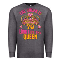 Charcoal Heather the queen is 70 long live the queen Premium Sweatshirt - Jasminsmagicworld