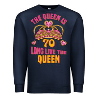 Navy the queen is 70 long live the queen Premium Sweatshirt - Jasminsmagicworld