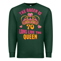 Sports Green the queen is 70 long live the queen Premium Sweatshirt - Jasminsmagicworld