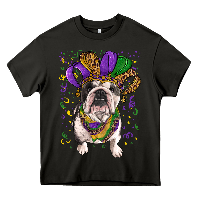 Mardi Gras Hat  English Bulldog Heavy Core Tee by RanaPortraitStore | Teevron