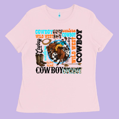 Western Cowboy Wild West Ladies Tee Designed By Texasbilliewilder