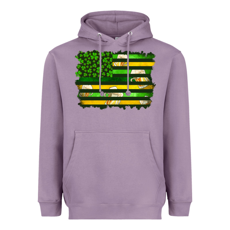 St Patrick's Day American Flag Heavyweight Hoodie by Artiststas | Teevron