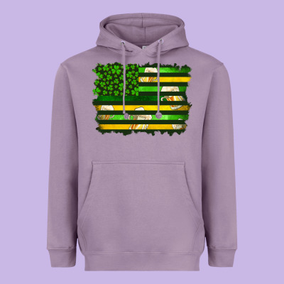 St Patrick's Day American Flag Heavyweight Hoodie Designed By Artiststas