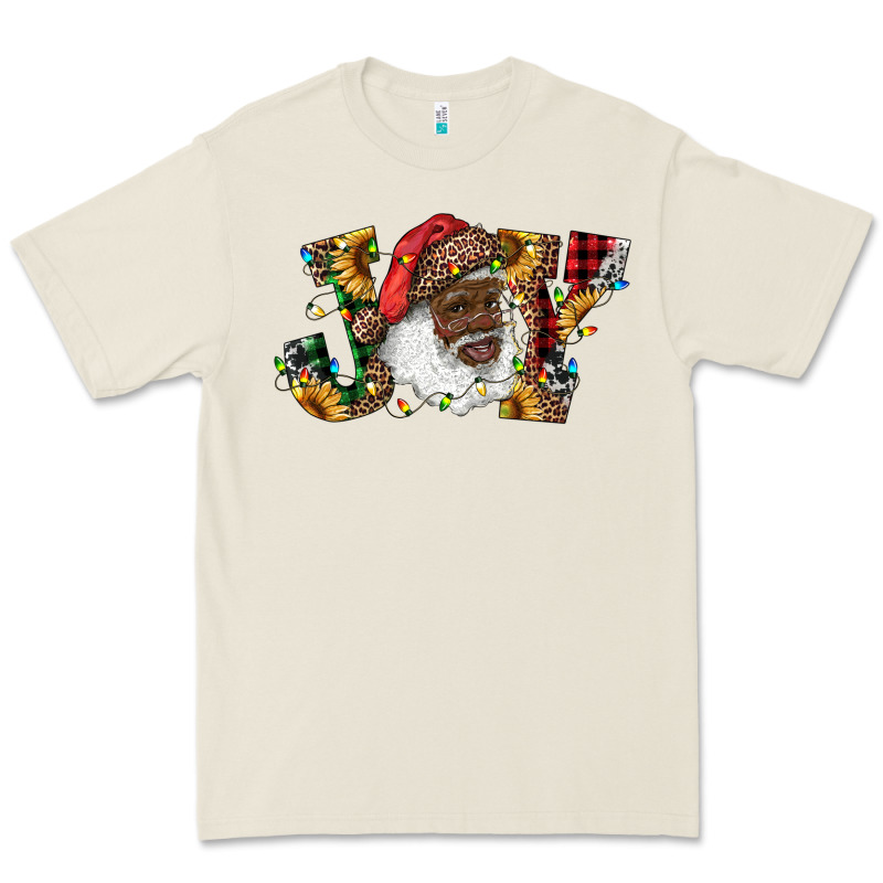 African American Santa Joy With Sunflowers Premium Tee by RanaPortraitStore | Teevron