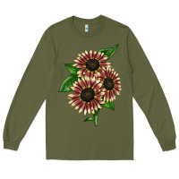 Army Green strawberry blonde sunflower Long Sleeve Tee - LillyAllenDesigns