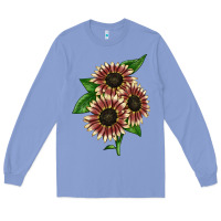 Colony Blue strawberry blonde sunflower Long Sleeve Tee - LillyAllenDesigns