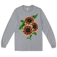 Heather Grey strawberry blonde sunflower Long Sleeve Tee - LillyAllenDesigns