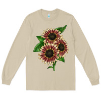 Mushroom strawberry blonde sunflower Long Sleeve Tee - LillyAllenDesigns