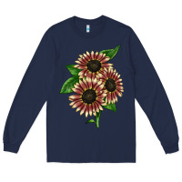Navy strawberry blonde sunflower Long Sleeve Tee - LillyAllenDesigns