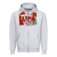 Heather Grey christmas love nurse Zipper Hoodie - NancyCooperArtShop