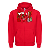 Red christmas love nurse Zipper Hoodie - NancyCooperArtShop