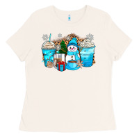 Bone winter snowman coffee cups Ladies Tee - Zillion Design Studio