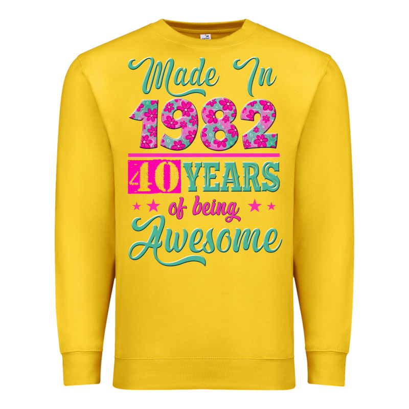 Made In 1982, 40 Years Of Being Awesome Premium Sweatshirt by Jasminsmagicworld | Teevron