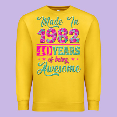 Made In 1982, 40 Years Of Being Awesome Premium Sweatshirt Designed By Jasminsmagicworld