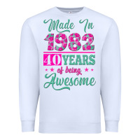 White made in 1982, 40 years of being awesome Premium Sweatshirt - Jasminsmagicworld