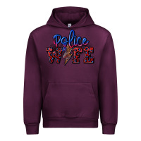 Mauve Wine police wife with lightning bolt Urban Hoodie - CowGirlArtShop