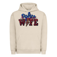 Pigment French Oak police wife with lightning bolt Urban Hoodie - CowGirlArtShop