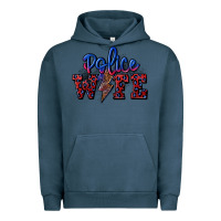Pigment Midnight Navy police wife with lightning bolt Urban Hoodie - CowGirlArtShop