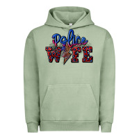 Pigment Oil Green police wife with lightning bolt Urban Hoodie - CowGirlArtShop