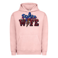 Pigment Salmon police wife with lightning bolt Urban Hoodie - CowGirlArtShop