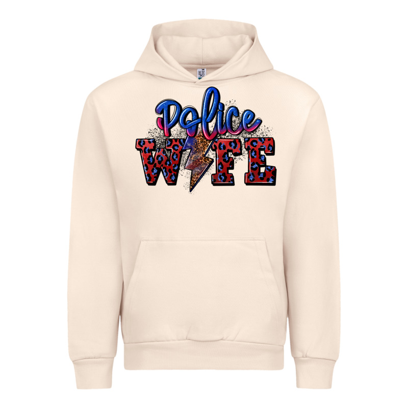Police Wife With Lightning Bolt Urban Hoodie by CowGirlArtShop | Teevron