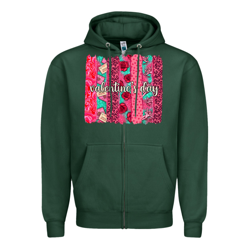 Valentines Day Brushstroke Background Brushstroke Zipper Hoodie by NancyCooperArtShop | Teevron