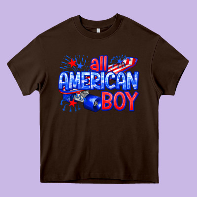 All American Boy Billie Wilder Heavy Core Tee Designed By Texasbilliewilder
