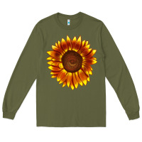 Army Green tiger eyes sunflower Long Sleeve Tee - LillyAllenDesigns