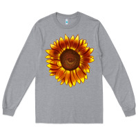 Heather Grey tiger eyes sunflower Long Sleeve Tee - LillyAllenDesigns