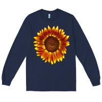 Navy tiger eyes sunflower Long Sleeve Tee - LillyAllenDesigns