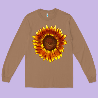 Tiger Eyes Sunflower Long Sleeve Tee Designed By Lillyallendesigns