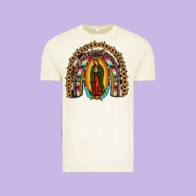 Our Lady Of Guadalupe Rainbow Vintage Tee Designed By Jahusdesignshop