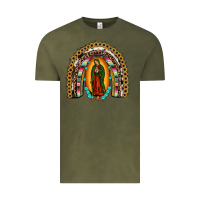 Vintage Olive our lady of Guadalupe rainbow Vintage Tee - JahusDesignShop