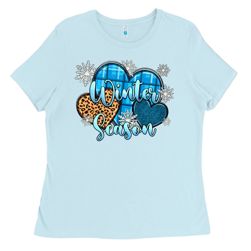 Snow Hearts Winter Season Ladies Tee by Zillion Design Studio | Teevron