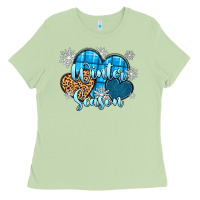Matcha snow hearts winter season Ladies Tee - Zillion Design Studio