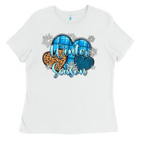 White snow hearts winter season Ladies Tee - Zillion Design Studio