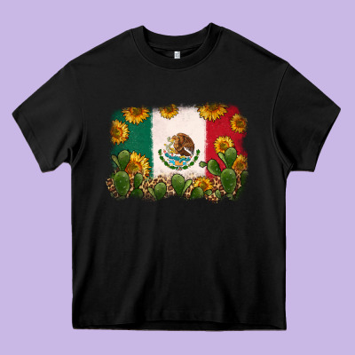 Mexican Flag Heavy Core Tee Designed By Zillion Design Studio
