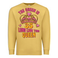 Antique Gold the queen is 35 long live the queen Premium Sweatshirt - Jasminsmagicworld