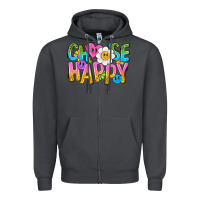 Smoke choose happy with smile Zipper Hoodie - NancyCooperArtShop